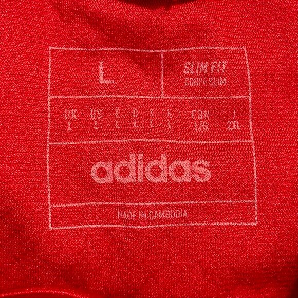 Adidas Climalite Long Sleeve Red Track Jacket Men L with custom CESA logo - Picture 10 of 11